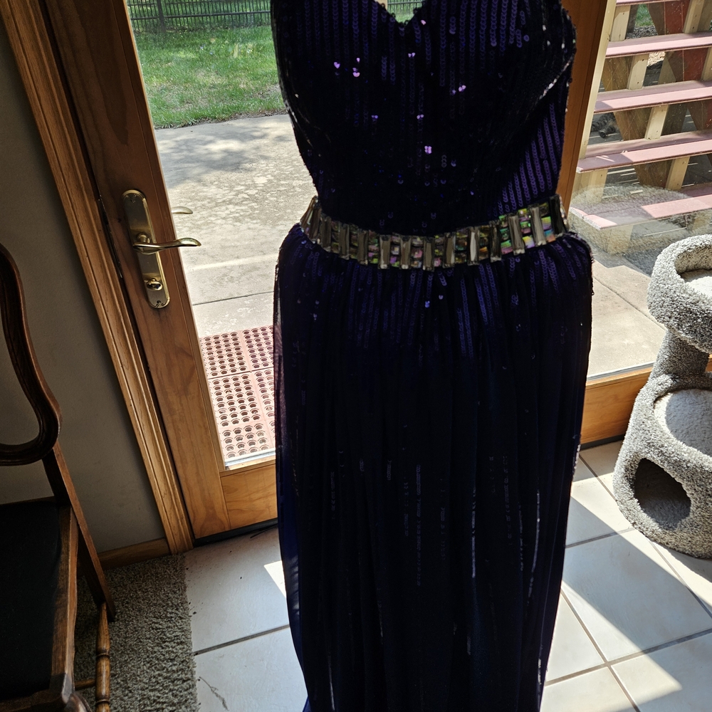 Narianna Deep Blue Sequin Maxi Dress